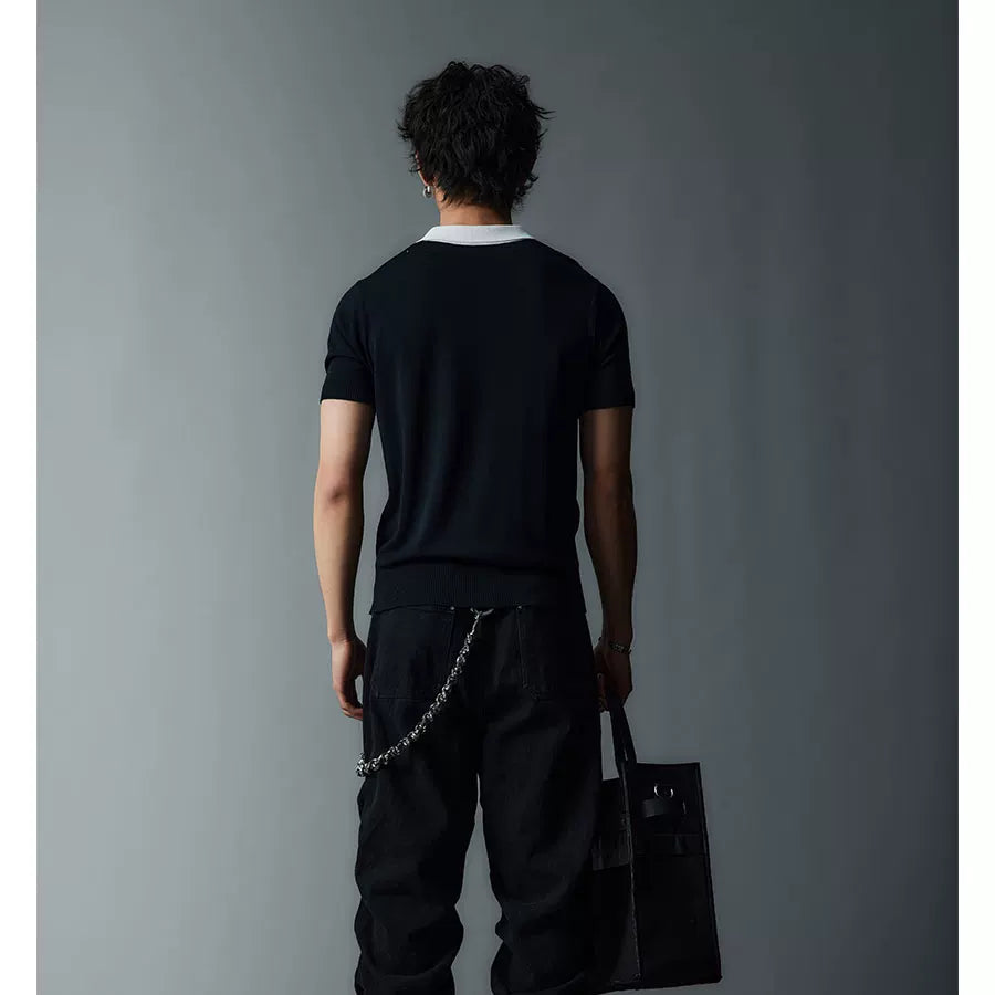Old Money V-Neck Blend Polo Shirts