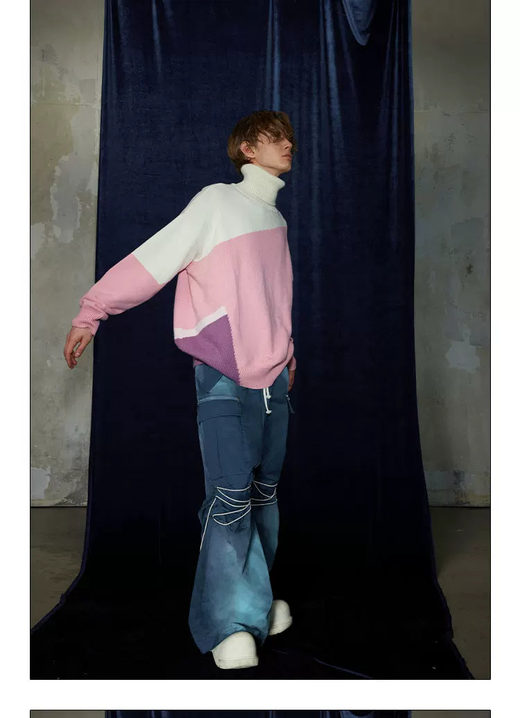 Mid-length Thick Wool Blend Turtleneck Sweater