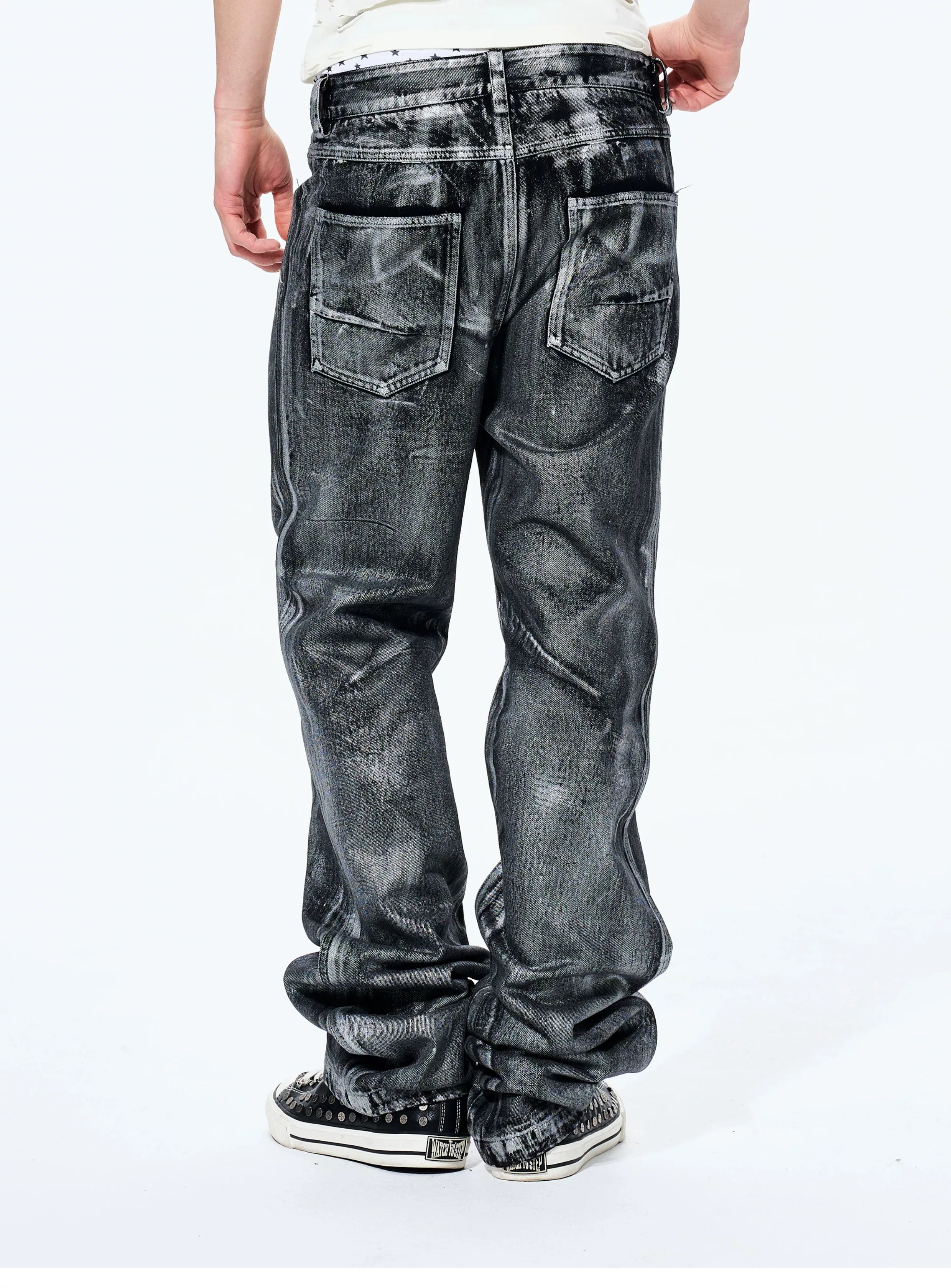 Men's Heavy Silver Straight Leg Jeans