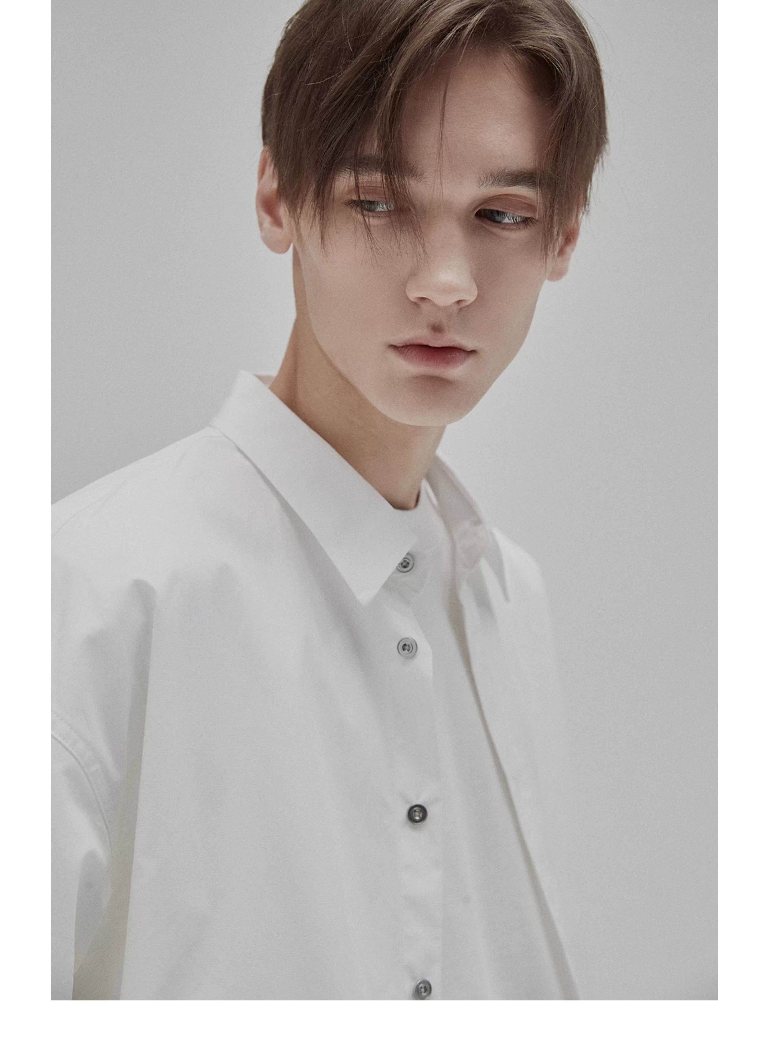 Basic Satin Slub Curved Hem Shirt
