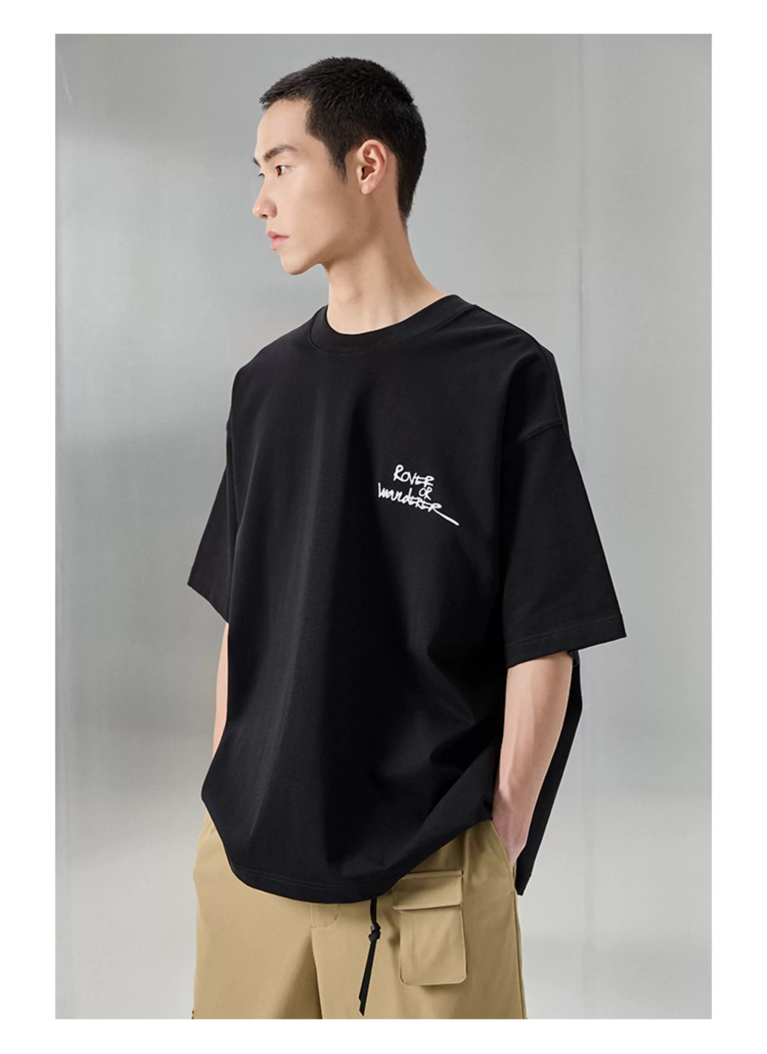 Oversized Heavyweight Printed Embroidered Tee