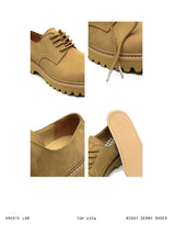 Matte Yellow Leather Derby Shoes