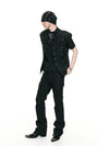 Waist-Cinched Padded Rivet Short-Sleeve Shirts