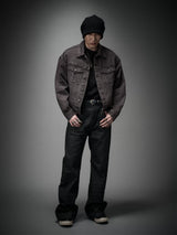 Washed Grey Boxy Denim Jacket