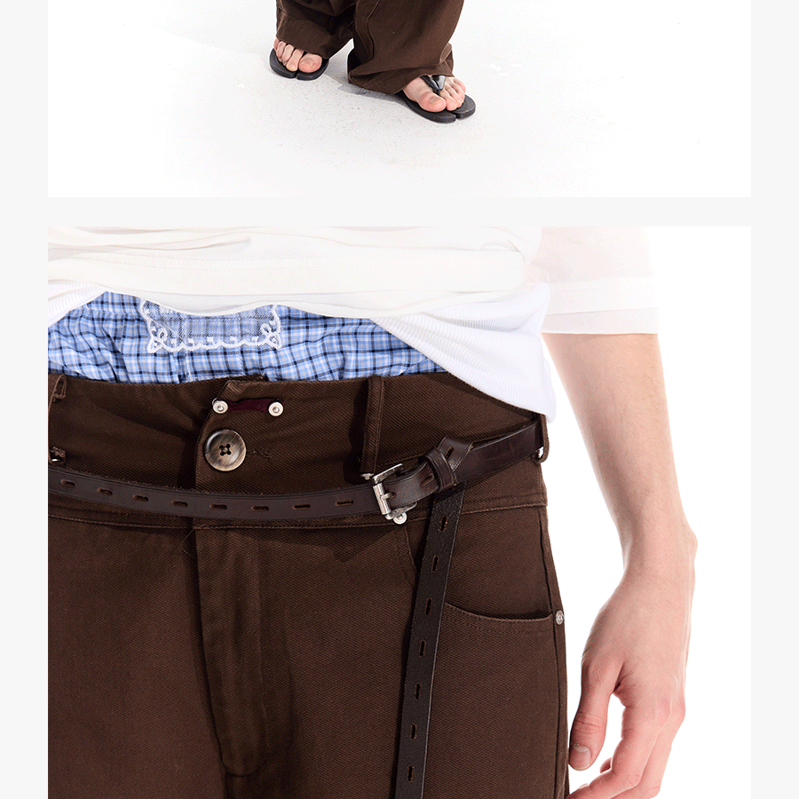 Men's Rivet Washed Distressed Straight Pants