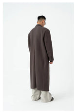 Men's Long Woolen Shoulder-padded Coat