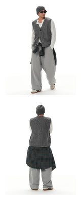 Wool Blend Vintage Knit Vest