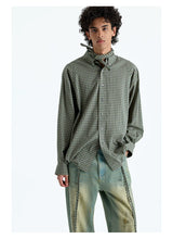 Plaid Jacquard Button-Down Cotton Shirt