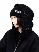 Thick Beanie With Hand-sewn Metal Plaque