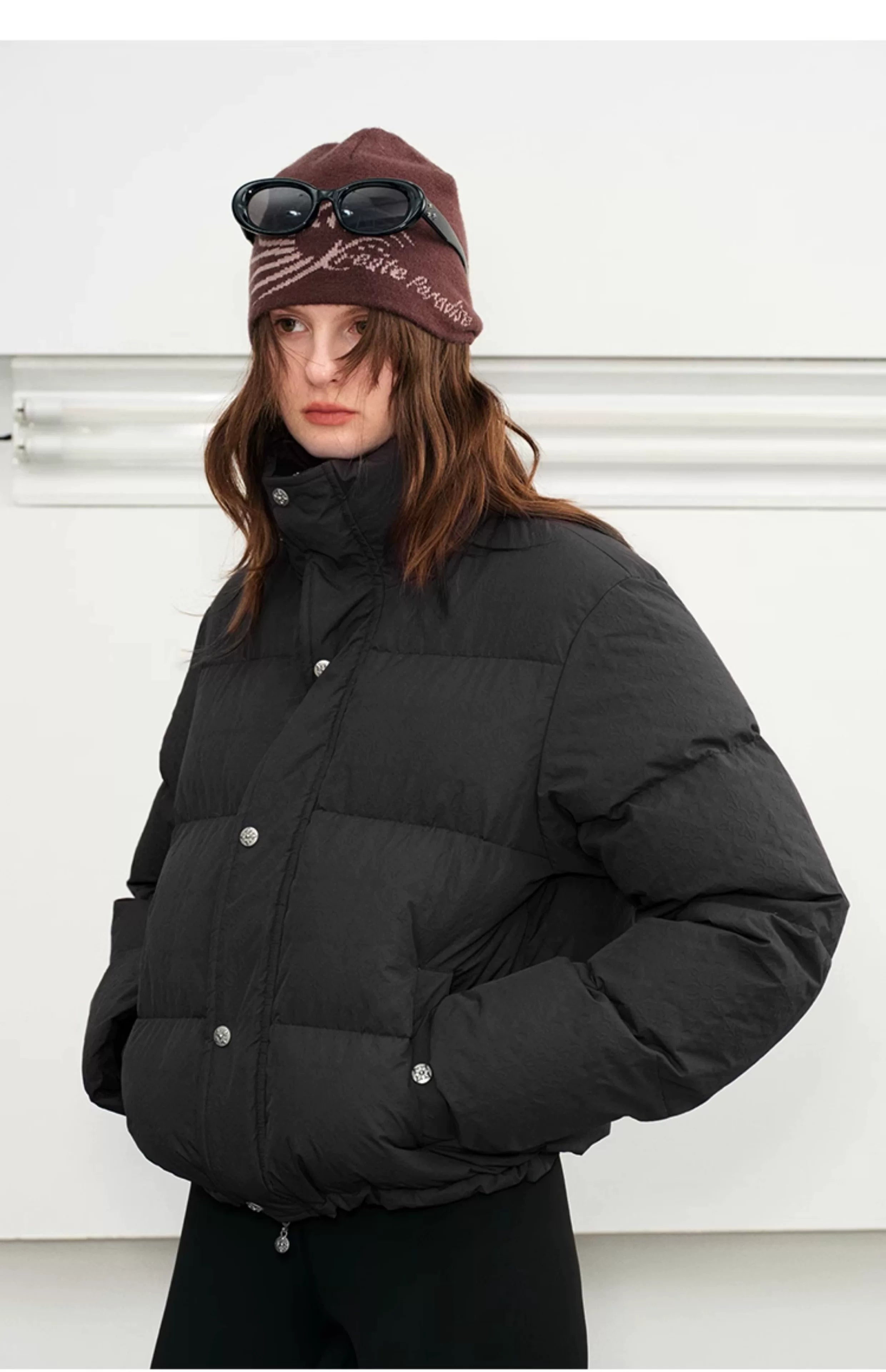 Men's Embossed Stand Collar Down Jacket