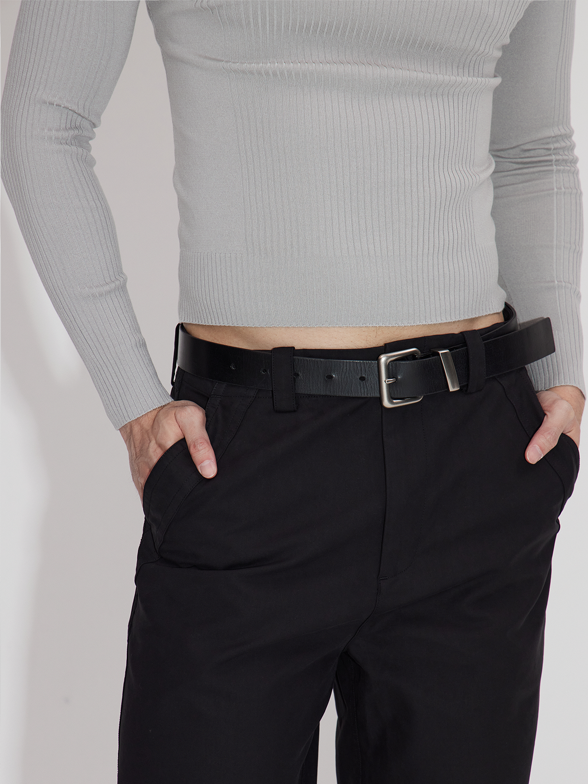 Black Gray Lightweight Washed Parachute Pants