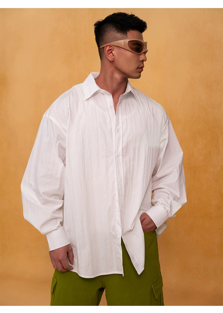 Men's Red White Blue Oversized Shirts