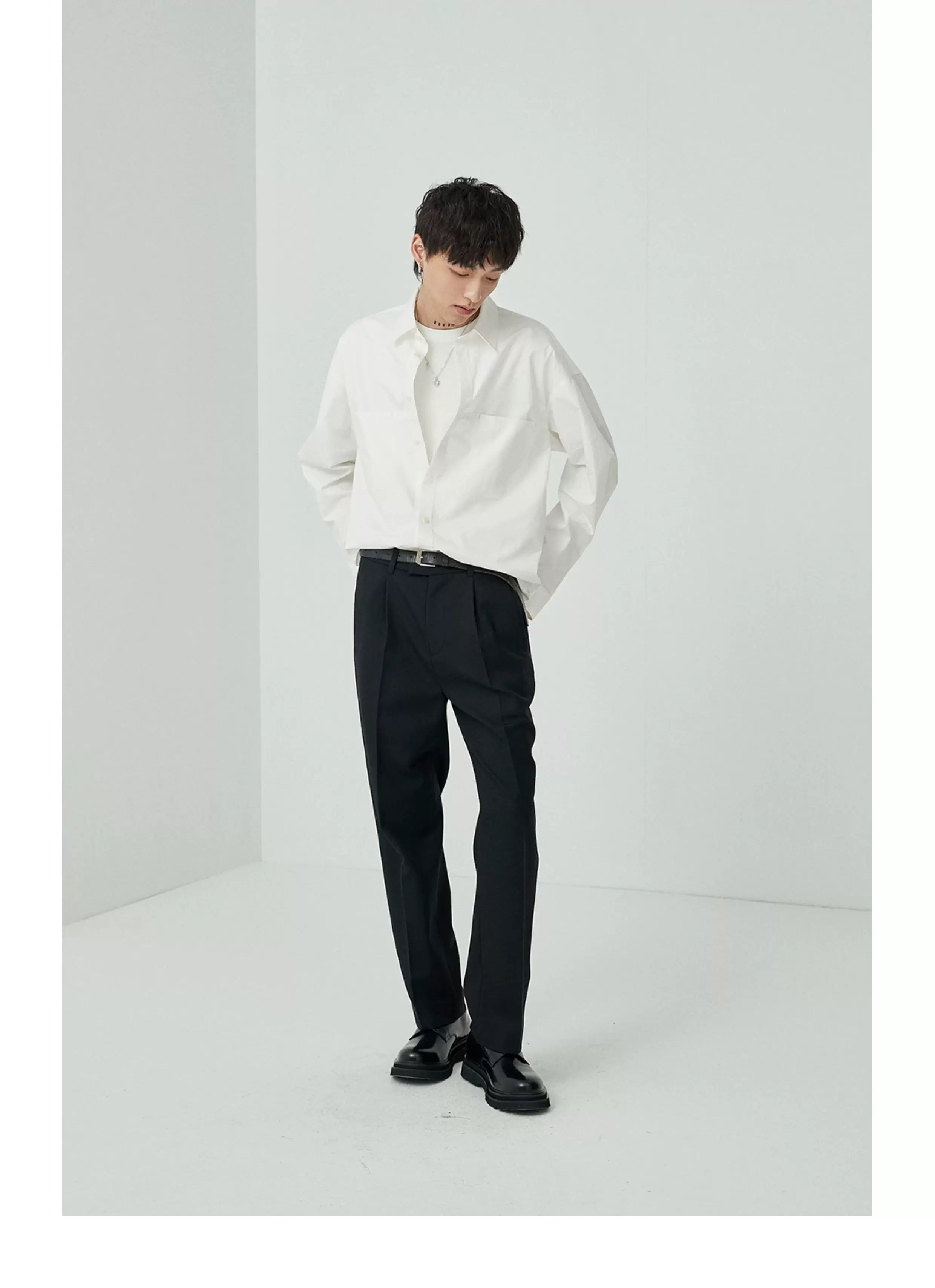 Split Pocket Basic Cotton Shirt