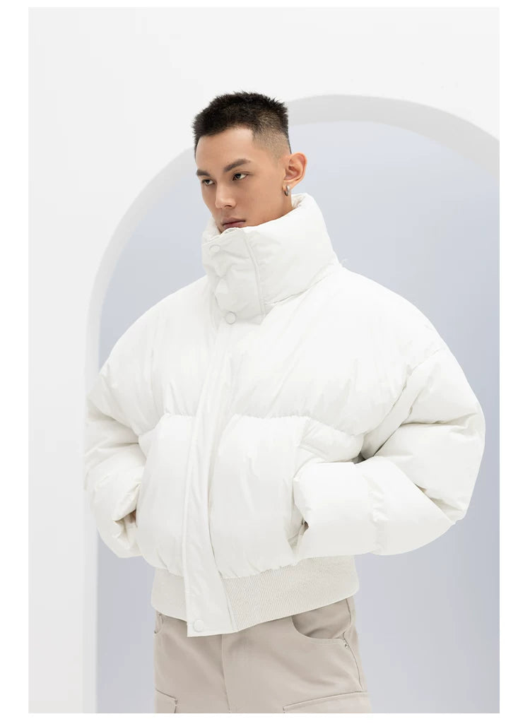 Men's Black White Gray Puffer Jacket
