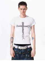 Men's Slim Fit Headphone Cross Tee