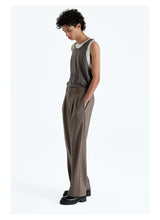 Merino Wool Pleated Elastic Waist Pants