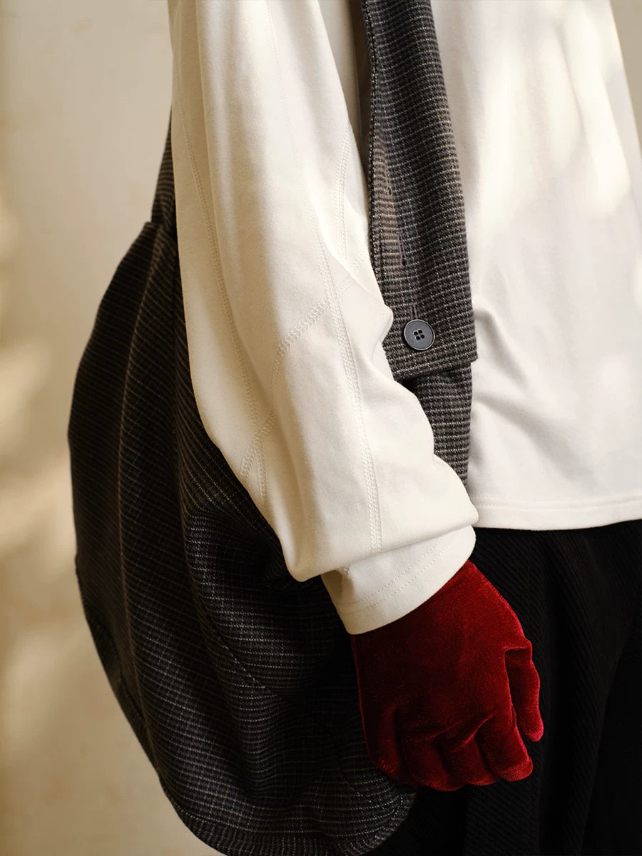 Wide Strap Checkered Crossbody Hobo Bag
