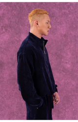 Men's Zip Stand Collar Corduroy Sweatshirt