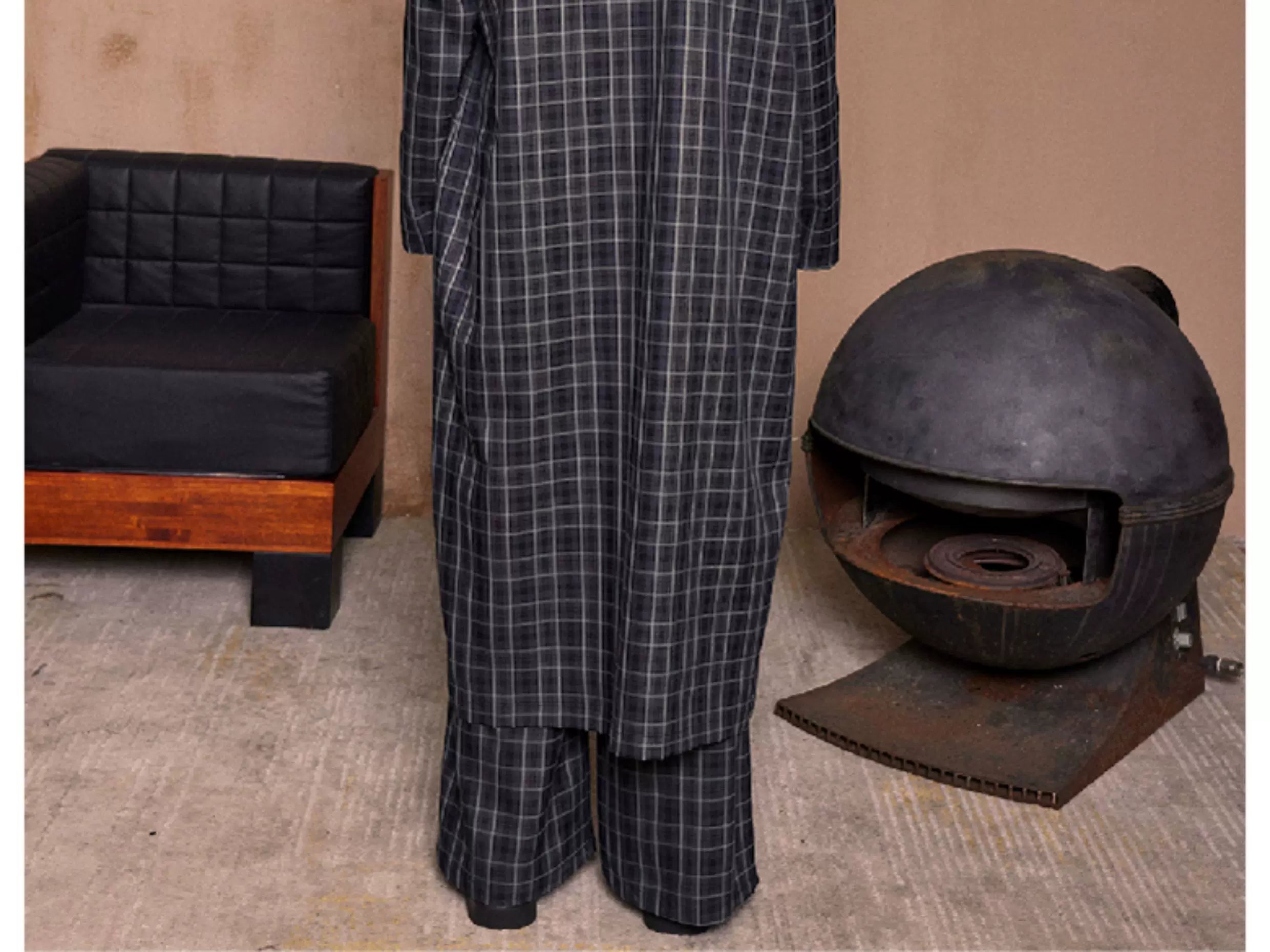 Lightweight Plaid Hooded Robe Set