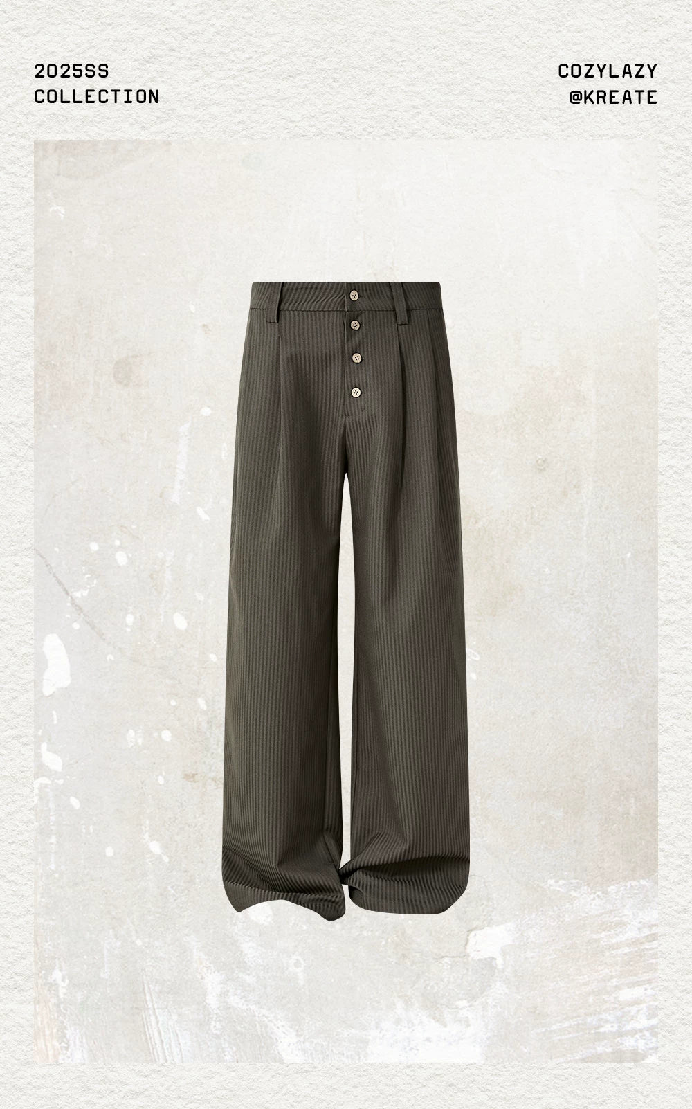 Nut Brown Pleated Straight Pants