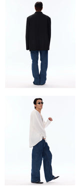Oversized Structured Wool Blend Blazer