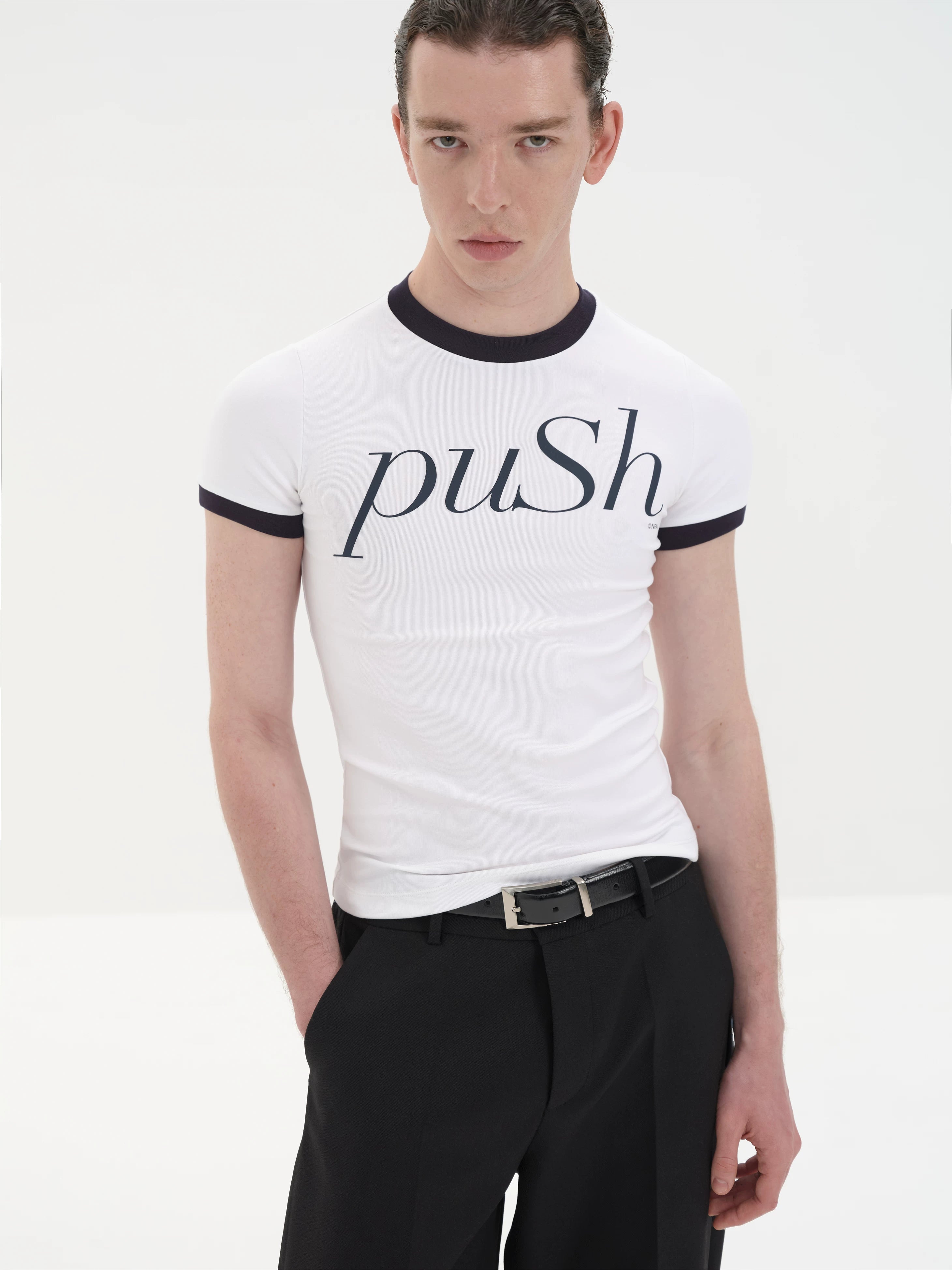 Printed Color Block Push Ringer Tees