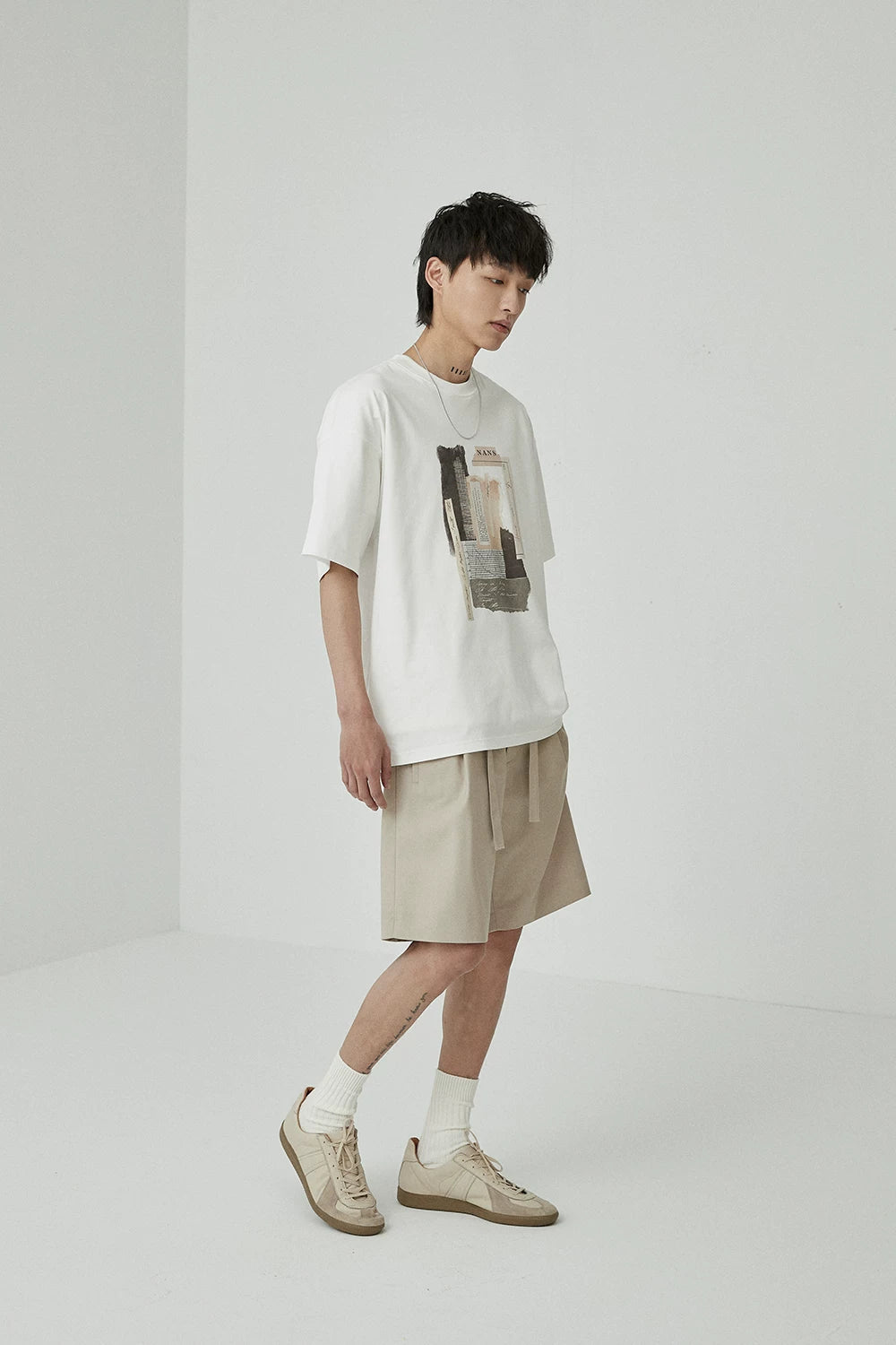 Draped Drawstring Elastic Waist Pleated Shorts