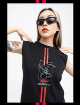Men's Black Printed Tank Top