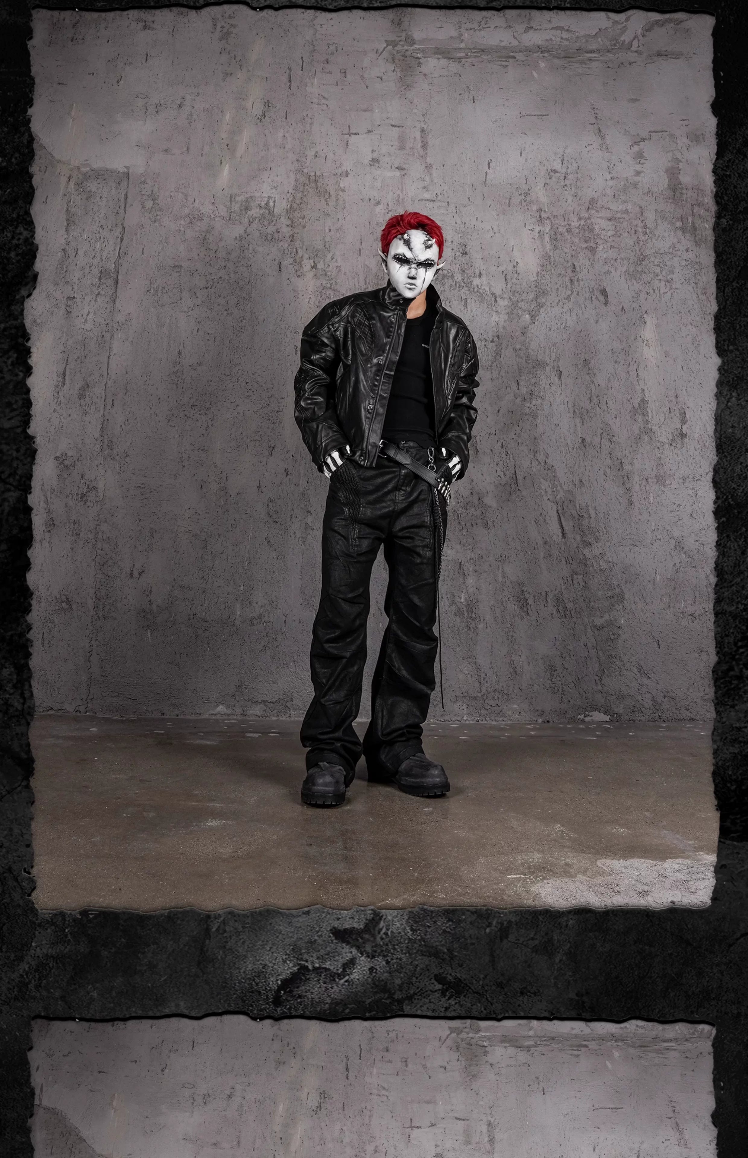 Nightfang Black Waxed Flared Jeans
