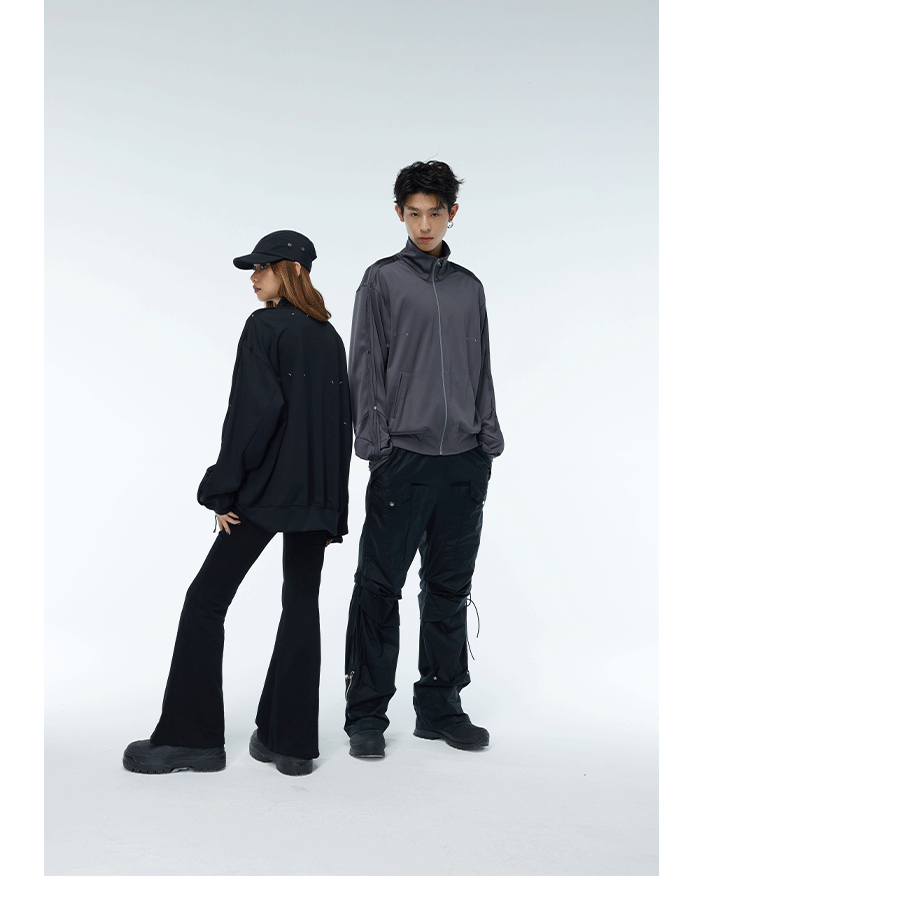 Two-Color Stretchy Cooling Quick-Dry Zip Sweatshirt