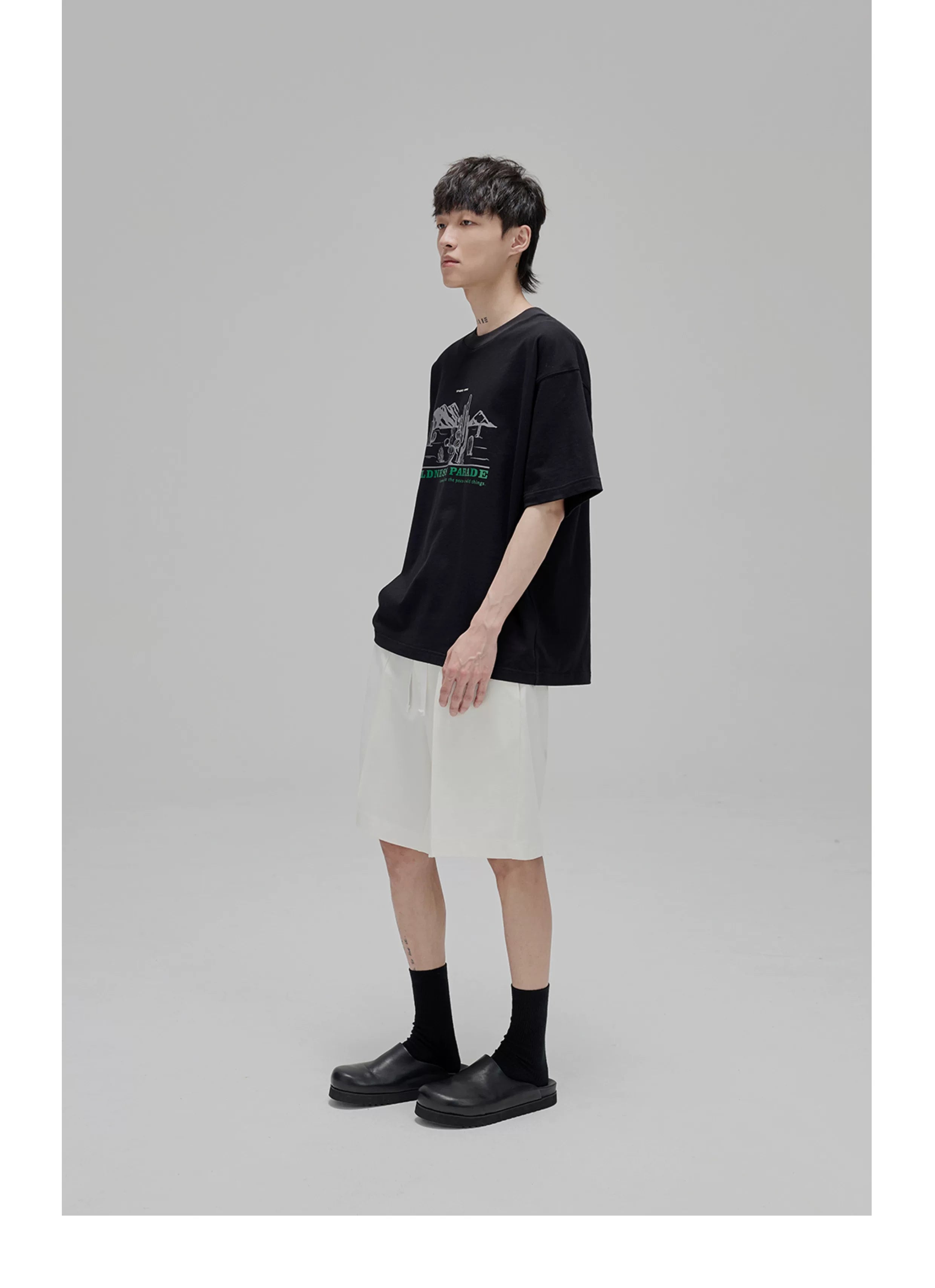 Illustrated Print Crew Neck Tee