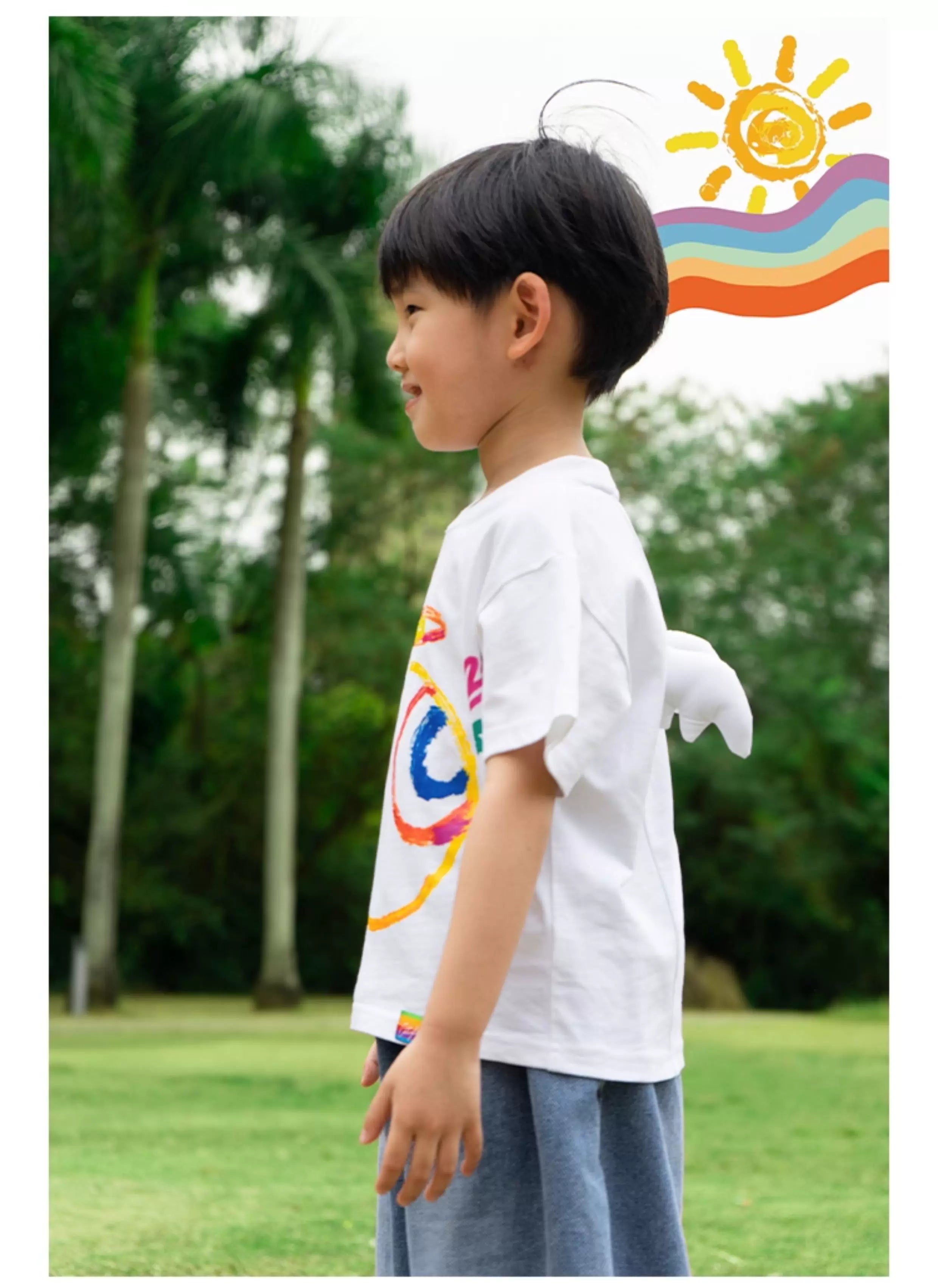 Angel Wing Print Cotton Kids' Tees