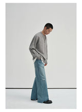 Yak Wool Blend Distressed Knit Cardigan