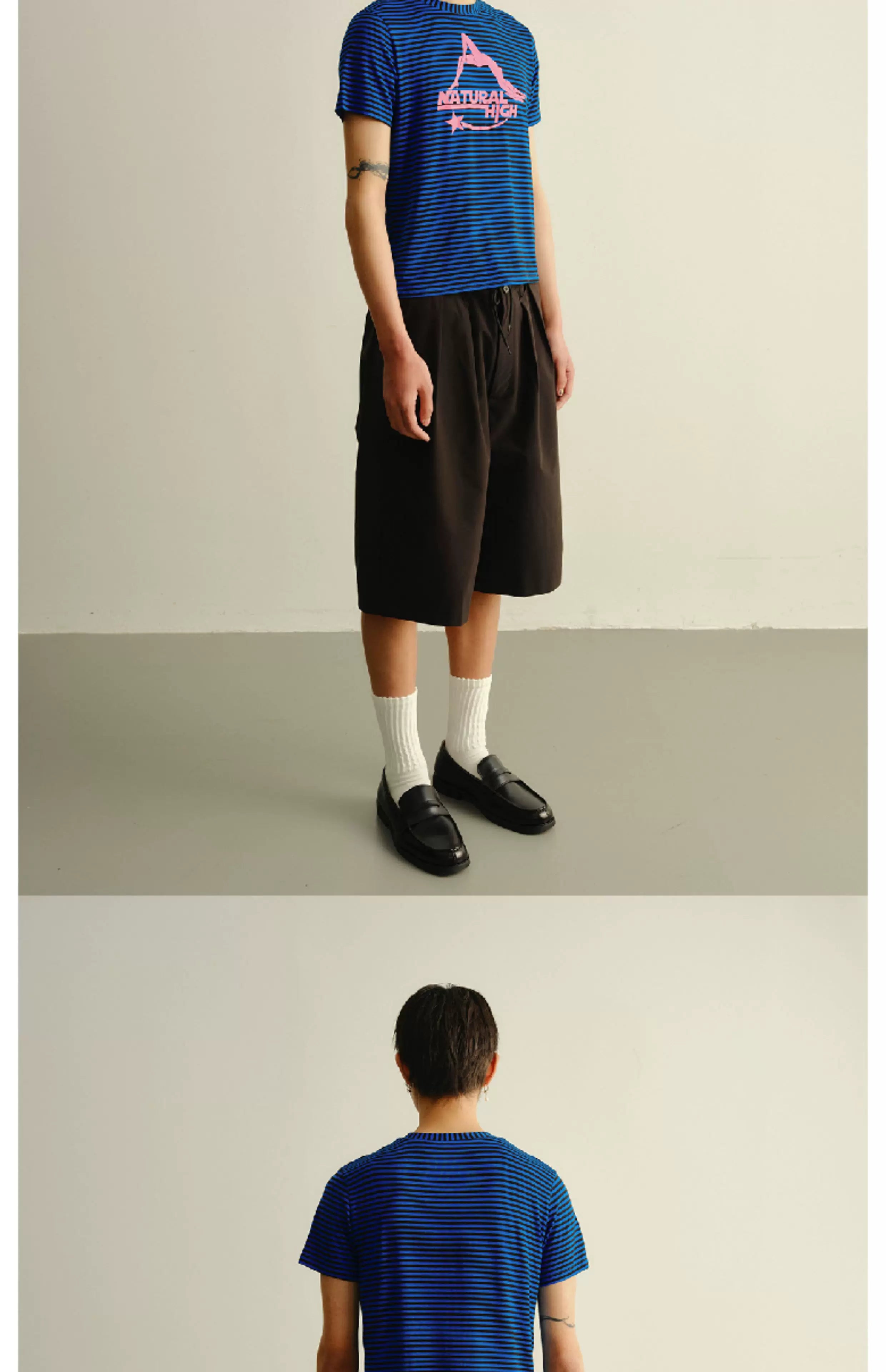 Solid Pleated Drawstring Casual Shorts