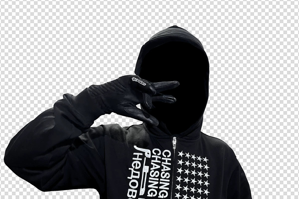 Slim Cropped Embroidered Flag Zip Hoodie
