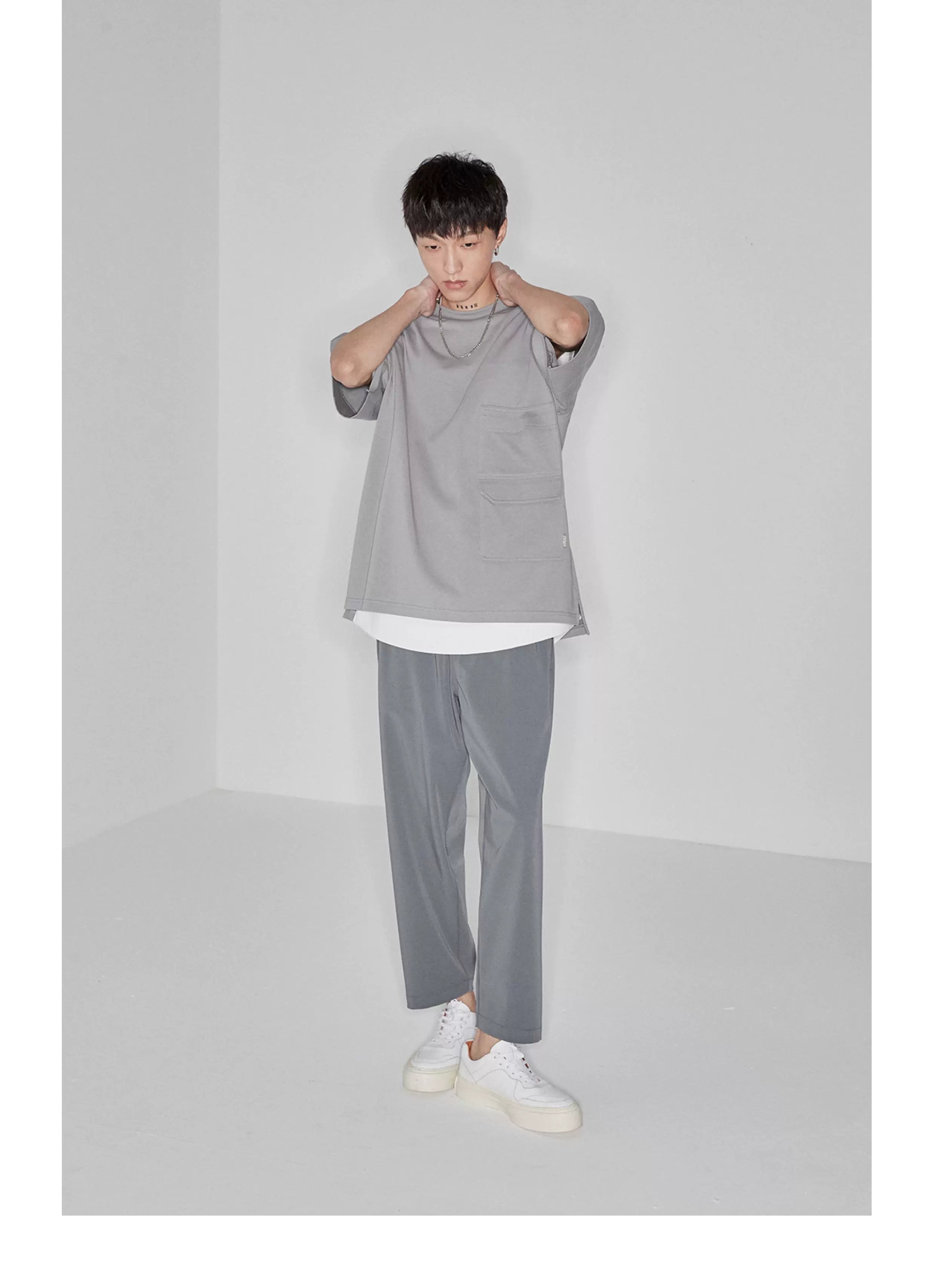 Drapey Stretchy Elastic Waist Cropped Pants