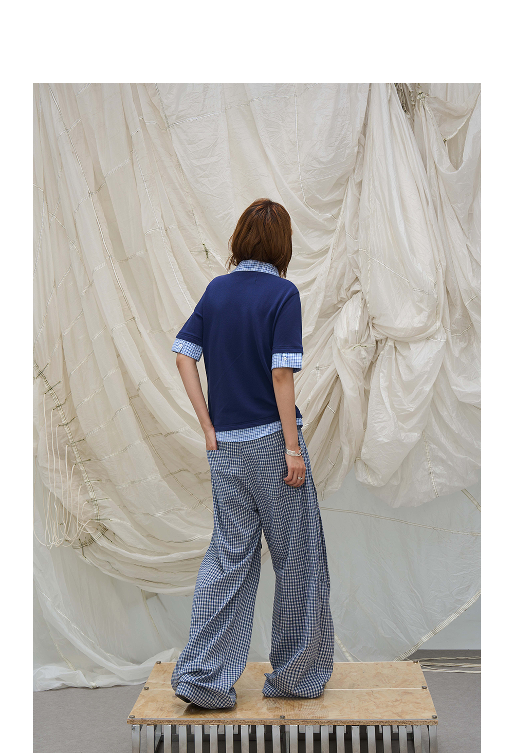 Plaid Casual Pants With Detachable Scarf