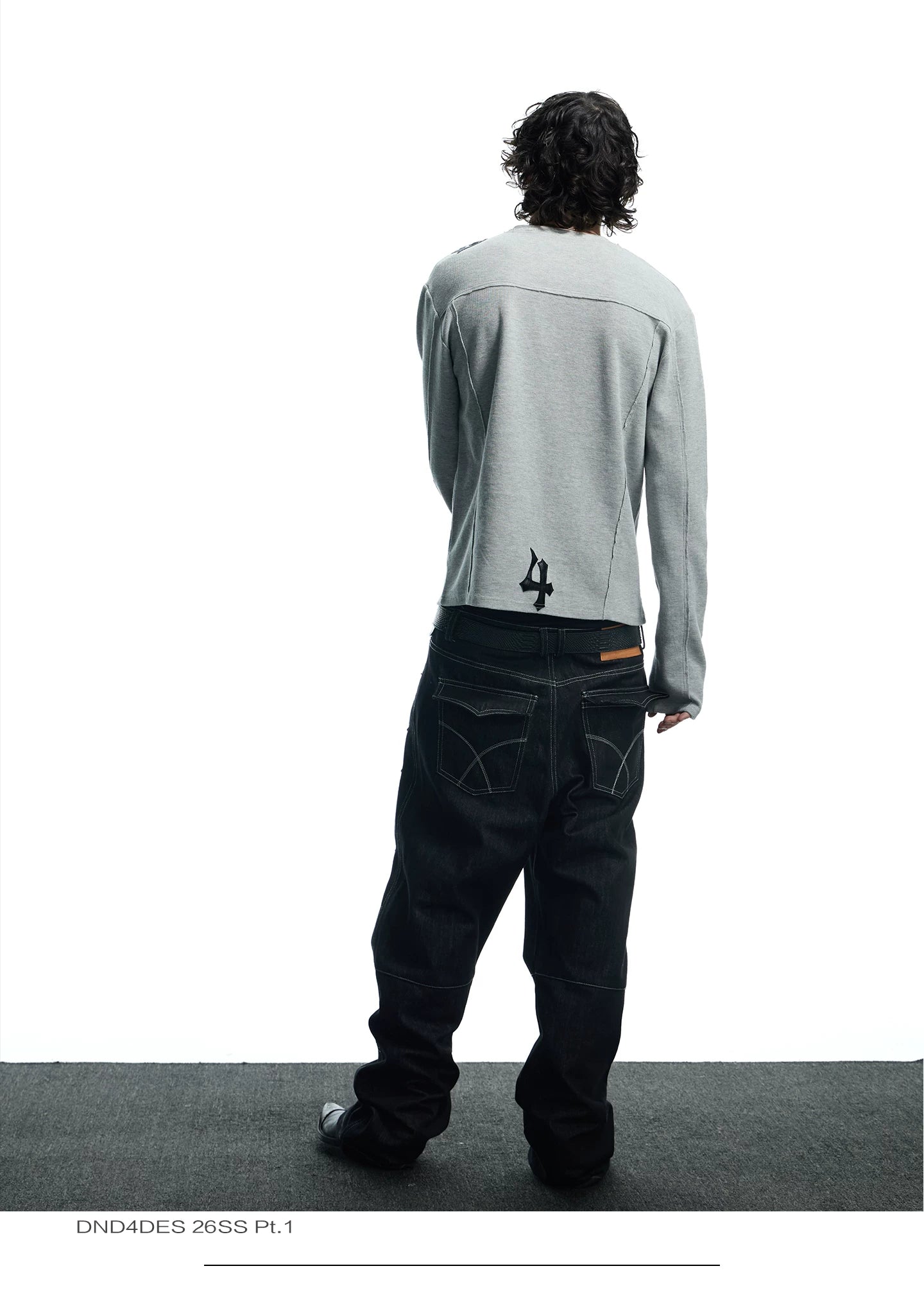 Punk Raw Denim Straight Flare Jeans