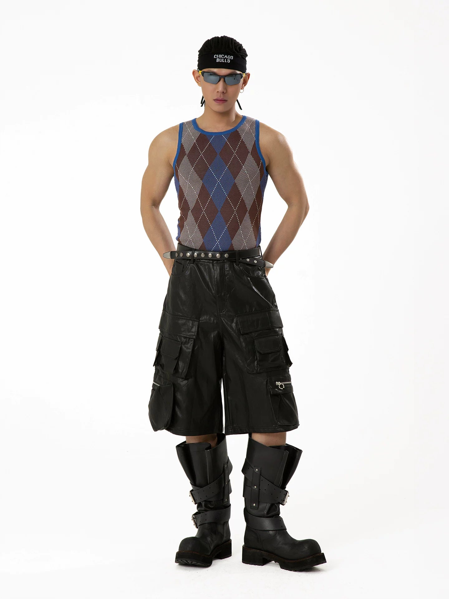 Men's Colorblock Plaid Knit Sports Vest