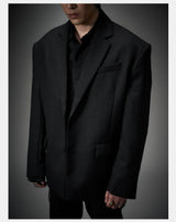 Structured Wool Blazer with Slits