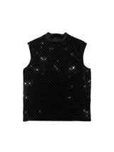 Retro Disco Rhinestone Sleeveless Tee