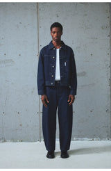 Okayama Classic Pleated Cropped Denim Jacket