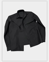 Long Sleeve Ribbed Point Collar Shirt