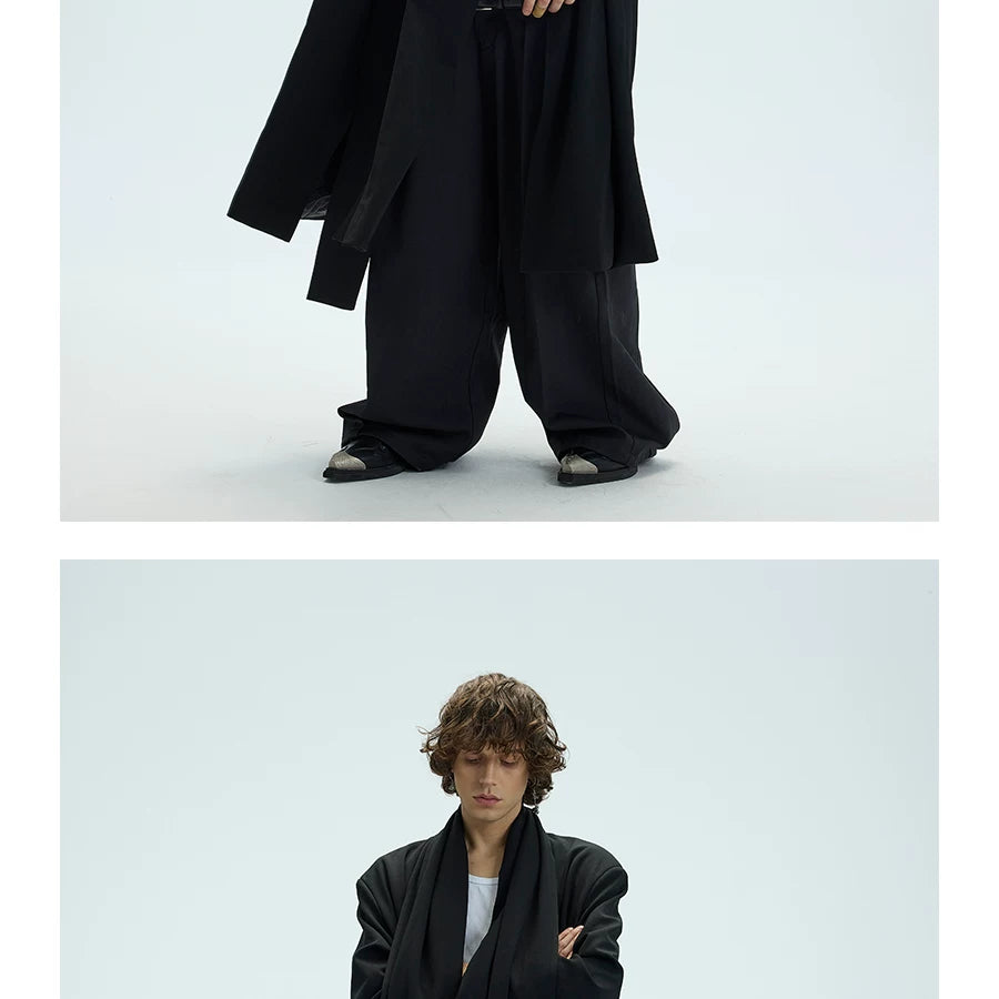 Thick Multi-Wear Hooded Scarf Blazer Coat