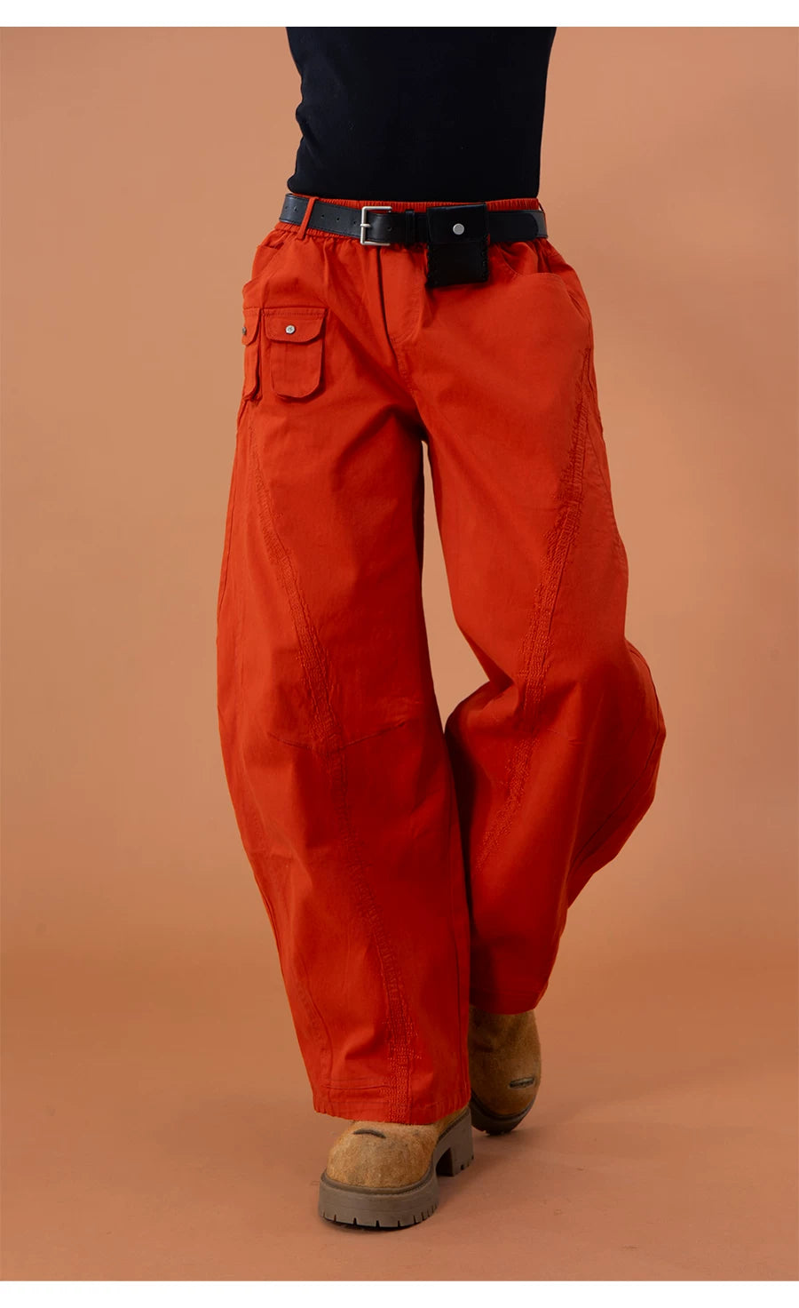 Men's Y2K Green Orange Cargo Pants