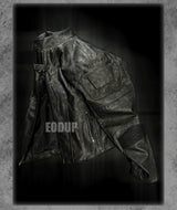 Distressed Deconstructed Biker Leather Jacket