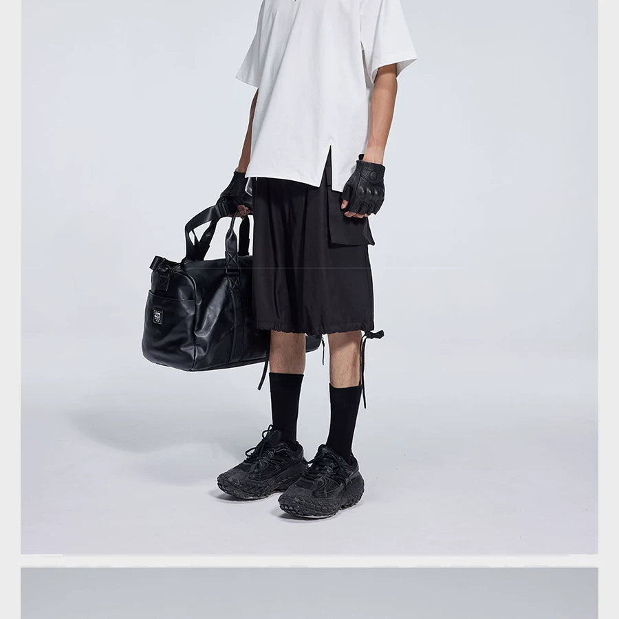 Casual Three Color Pocket Drawstring Shorts