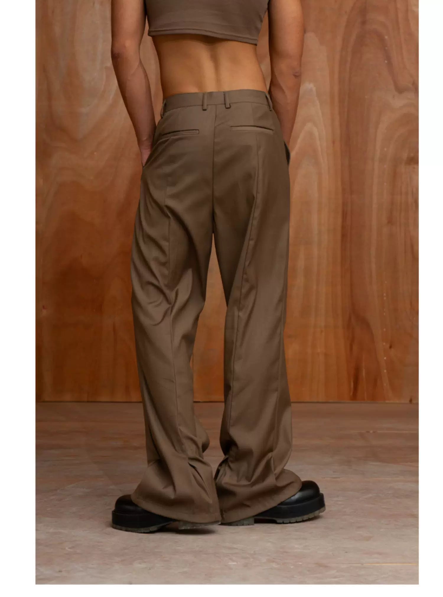 Men's Vintage Flared Slit Hem Pants