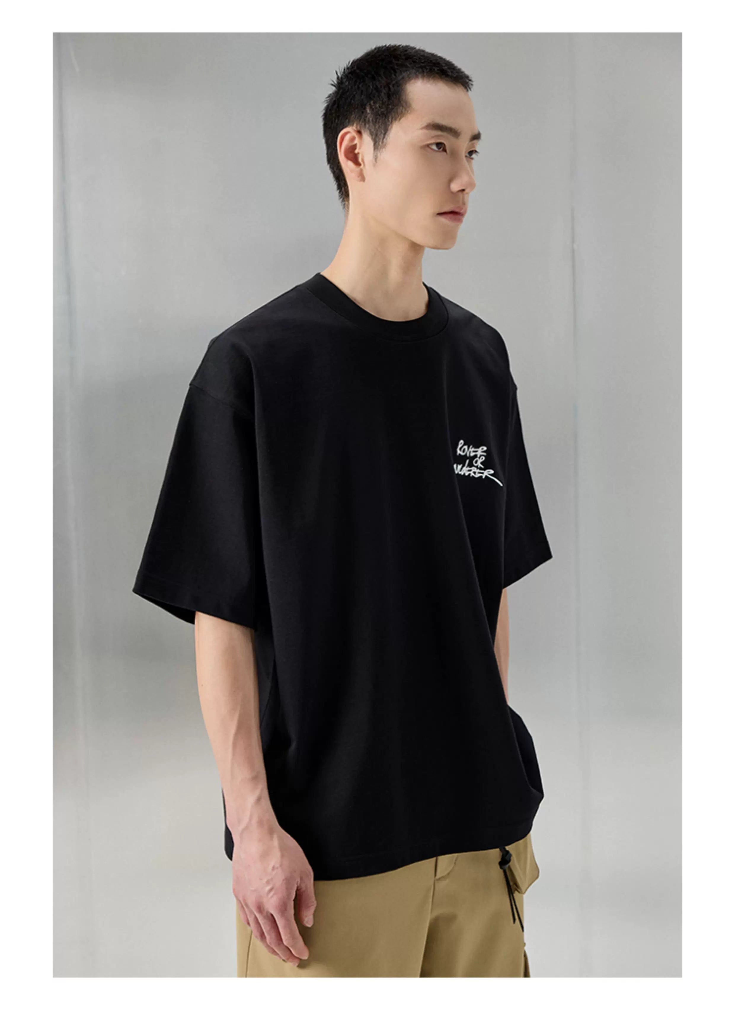 Oversized Heavyweight Printed Embroidered Tee