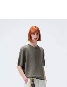 Linen Cotton Blend Short Sleeve Tee
